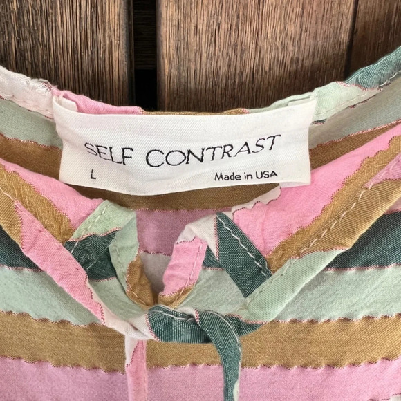 Self Contrast Athena Clover Rainbow Mini Dress Size Large - Picture 5 of 8